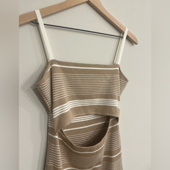 GRETA MULTI STRIPED KNIT MIDI DRESS SIZE LARGE - Picture 3 of 5